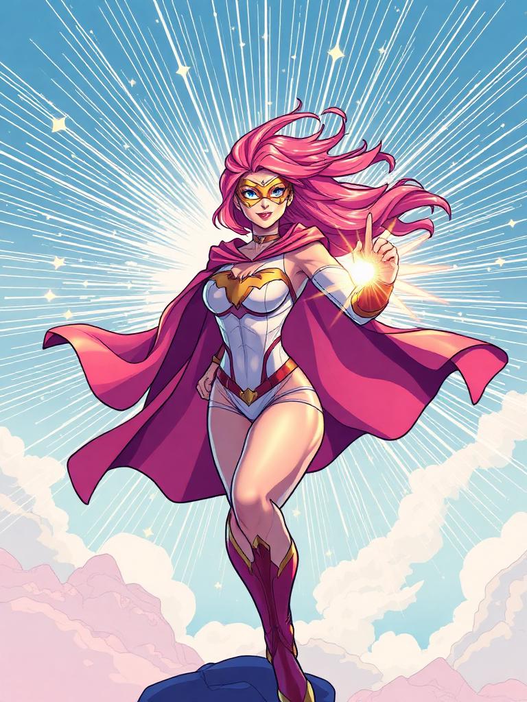 Modelo de convite Heroína Estelar